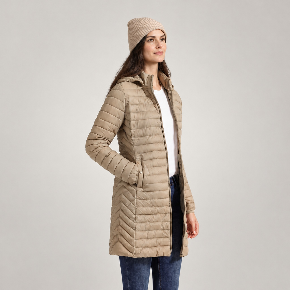 The Astrid Long Quilted Puffer