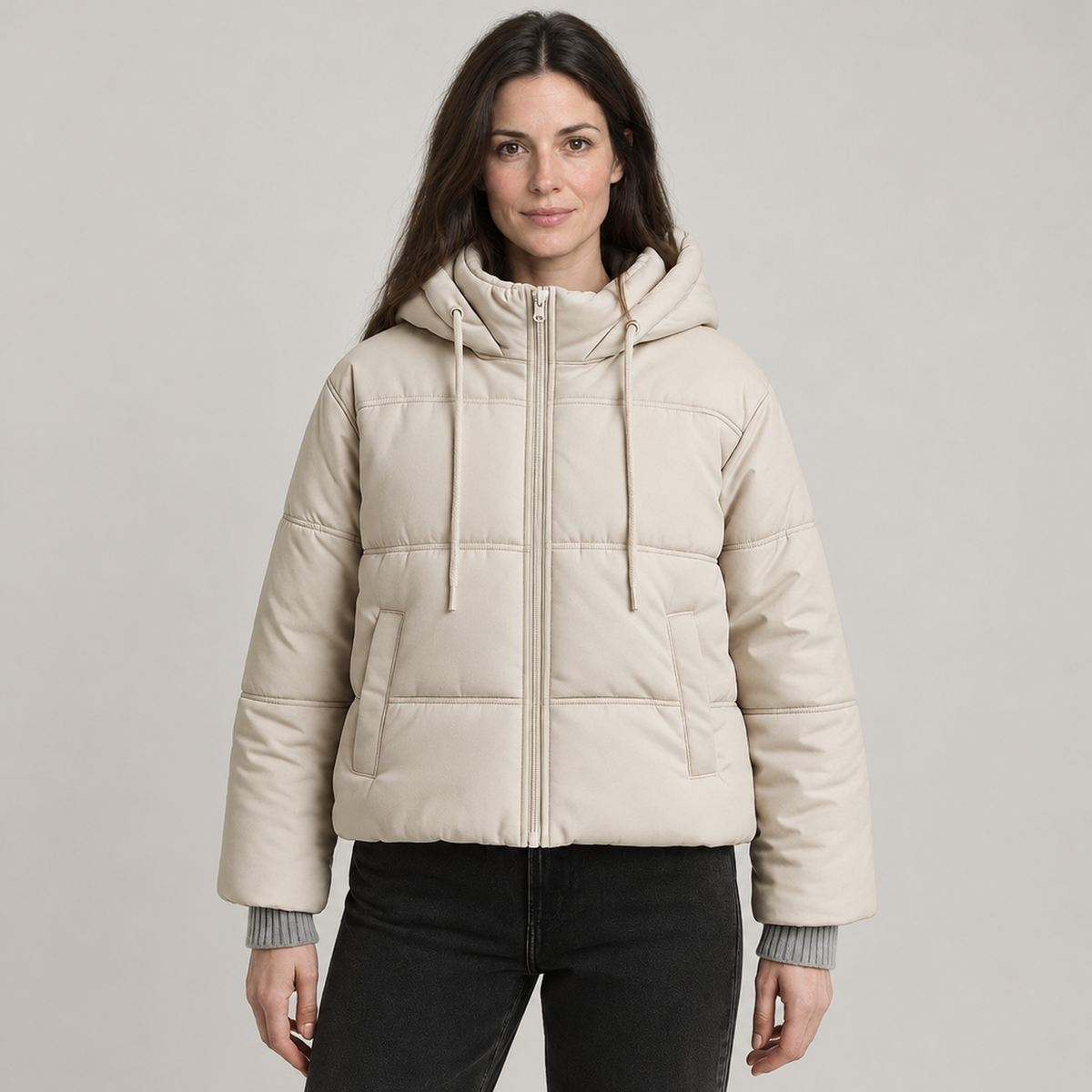 The Freya Cropped Hooded Puffer