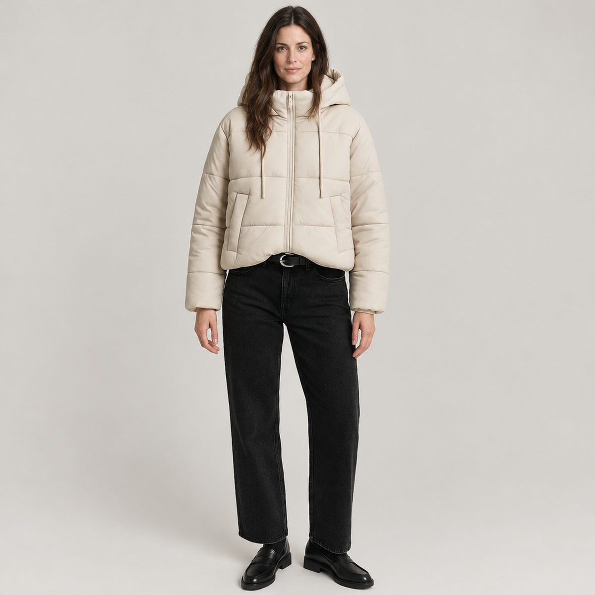 The Freya Cropped Hooded Puffer