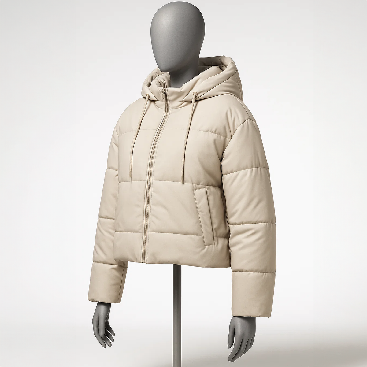 The Freya Cropped Hooded Puffer